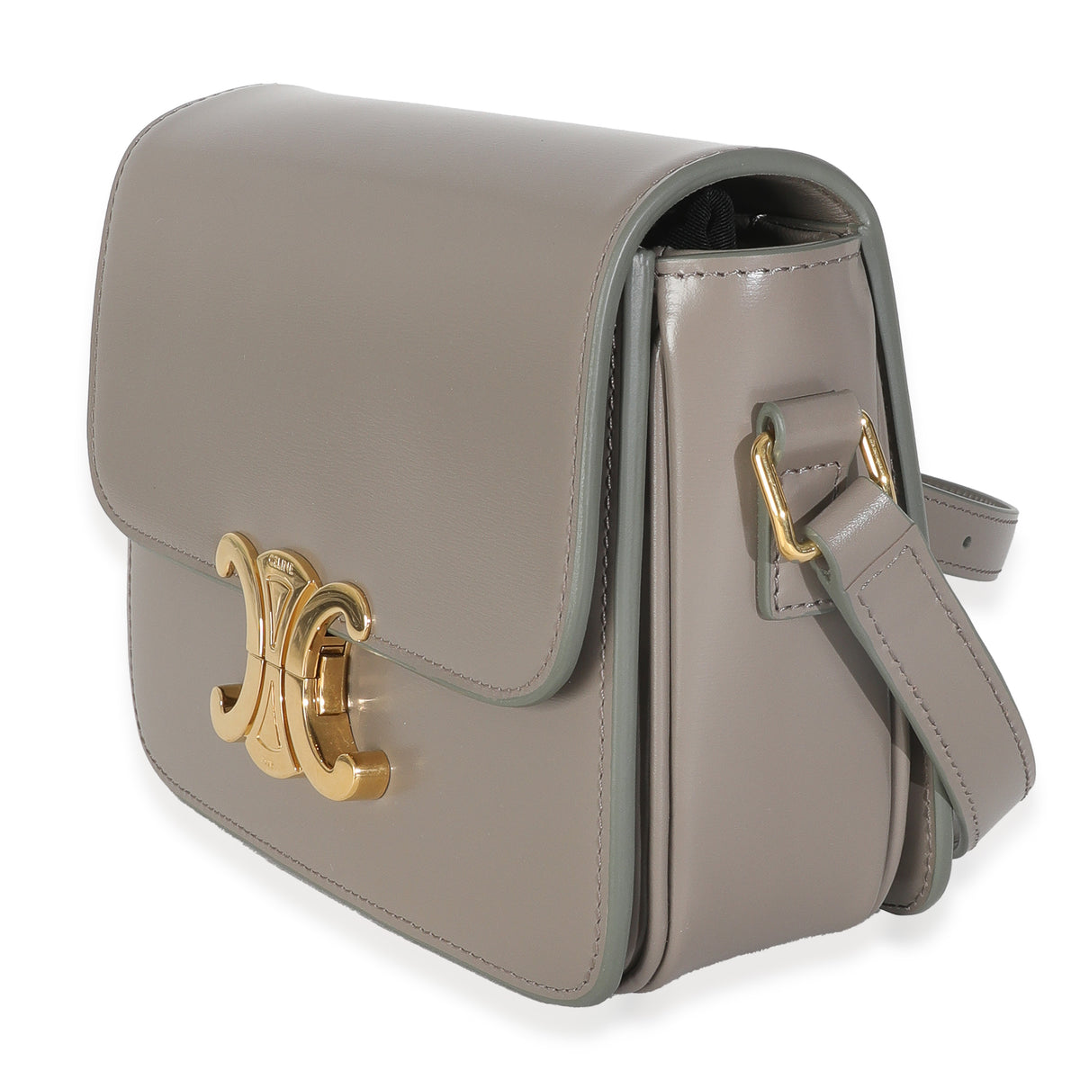 Pebble Shiny Calfskin Teen Triomphe Bag