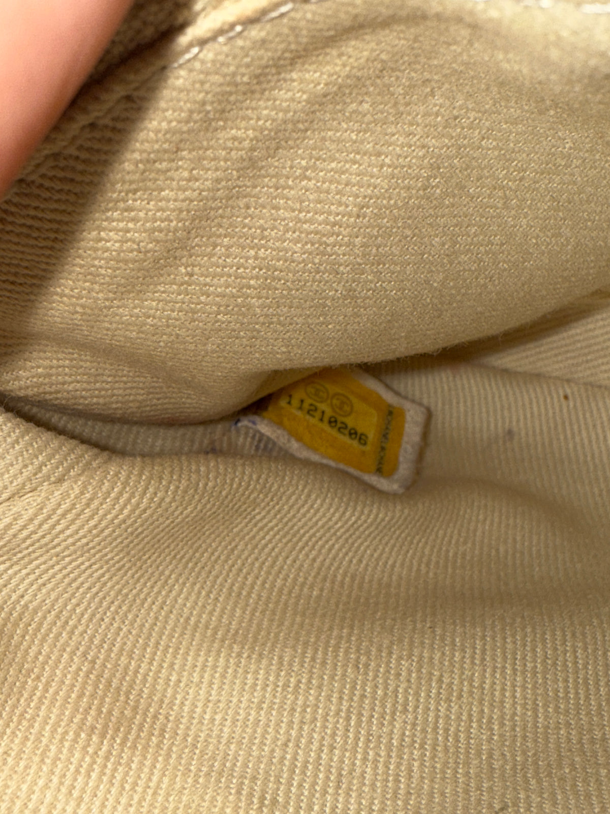 Cream Distressed Patent Calfskin Small Frame Single Flap Bag