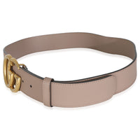 Porcelain Rose Calfskin GG Marmont Wide Belt 90/86