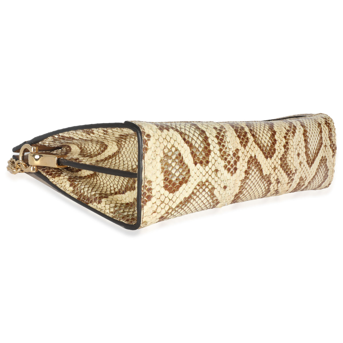 Cream Brown Raffia Elaphe GG Small Ophidia Chain Shoulder Bag