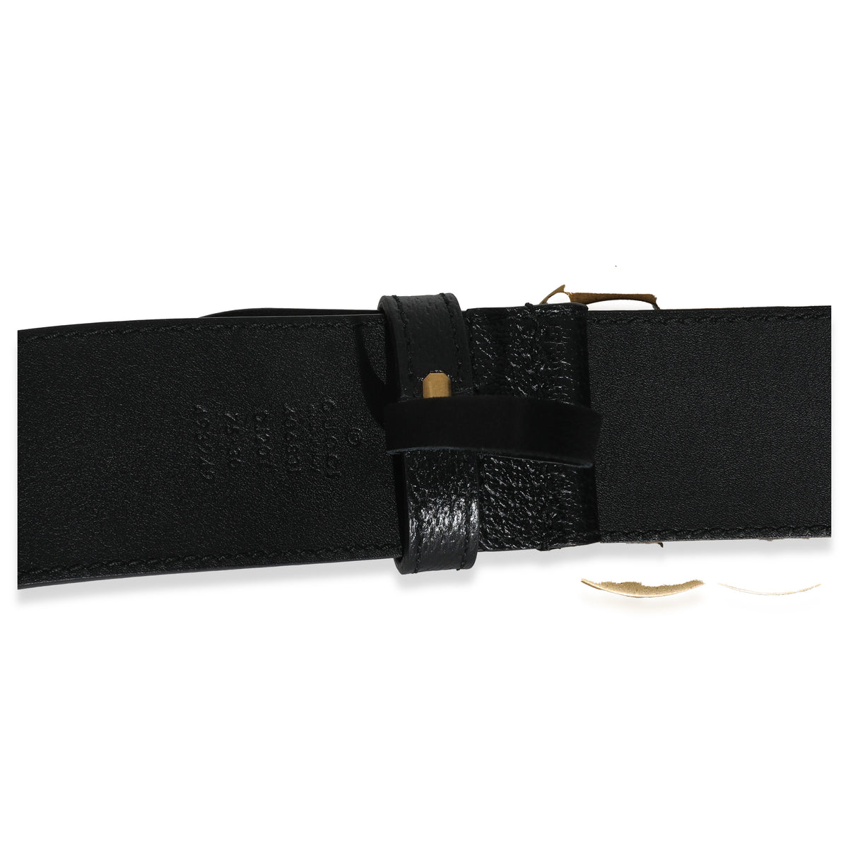 Black Grained Leather GG Marmont Wide Belt 75/30