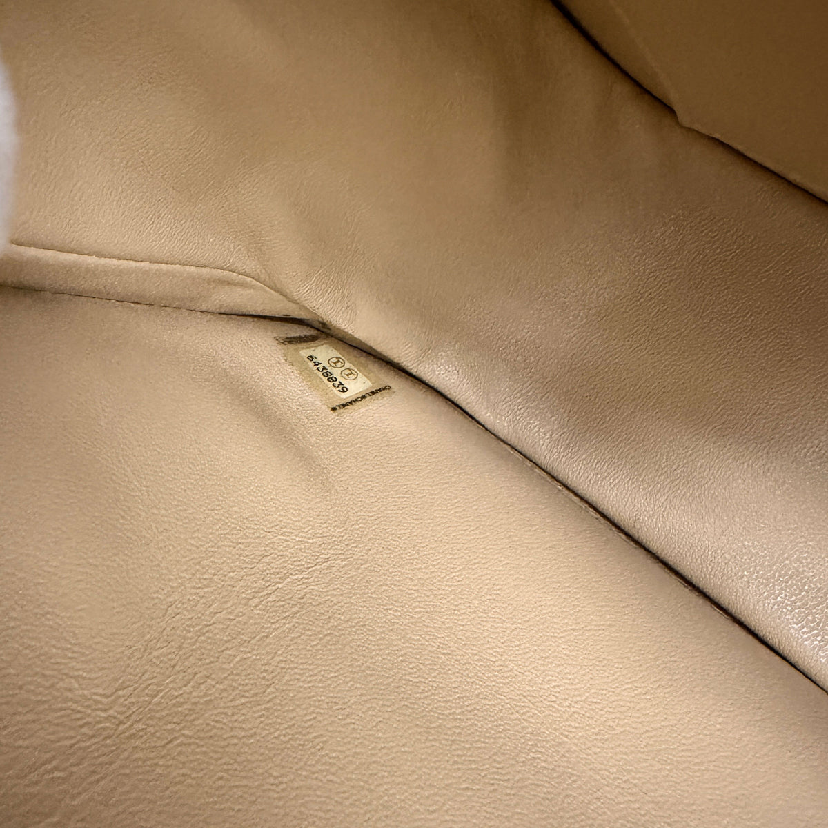 Vintage Beige Lambskin Black Patent Square Quilt Frame Flap Bag