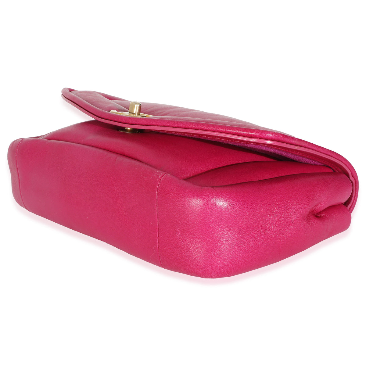 Chanel Dark Pink Lambskin Medium Simply Flap Bag Handbag box