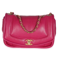 Chanel Dark Pink Lambskin Medium Simply Flap Bag Handbag fv