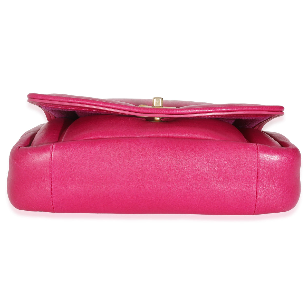 Chanel Dark Pink Lambskin Medium Simply Flap Bag Handbag stamp