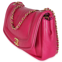 Chanel Dark Pink Lambskin Medium Simply Flap Bag Handbag sv