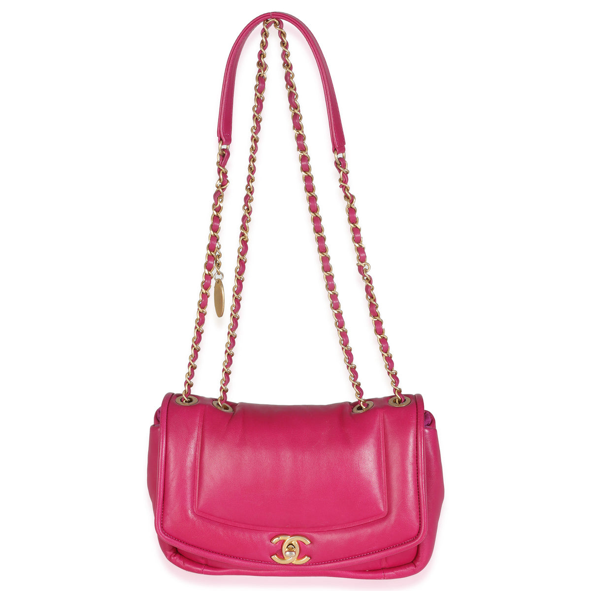 Dark Pink Lambskin Medium Simply Flap Bag