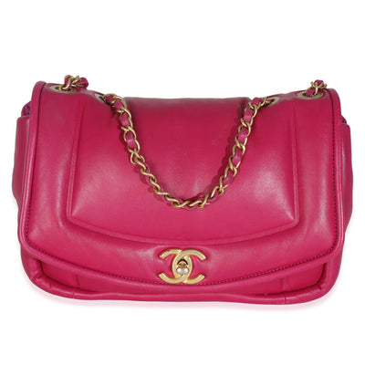 Dark Pink Lambskin Medium Simply Flap Bag