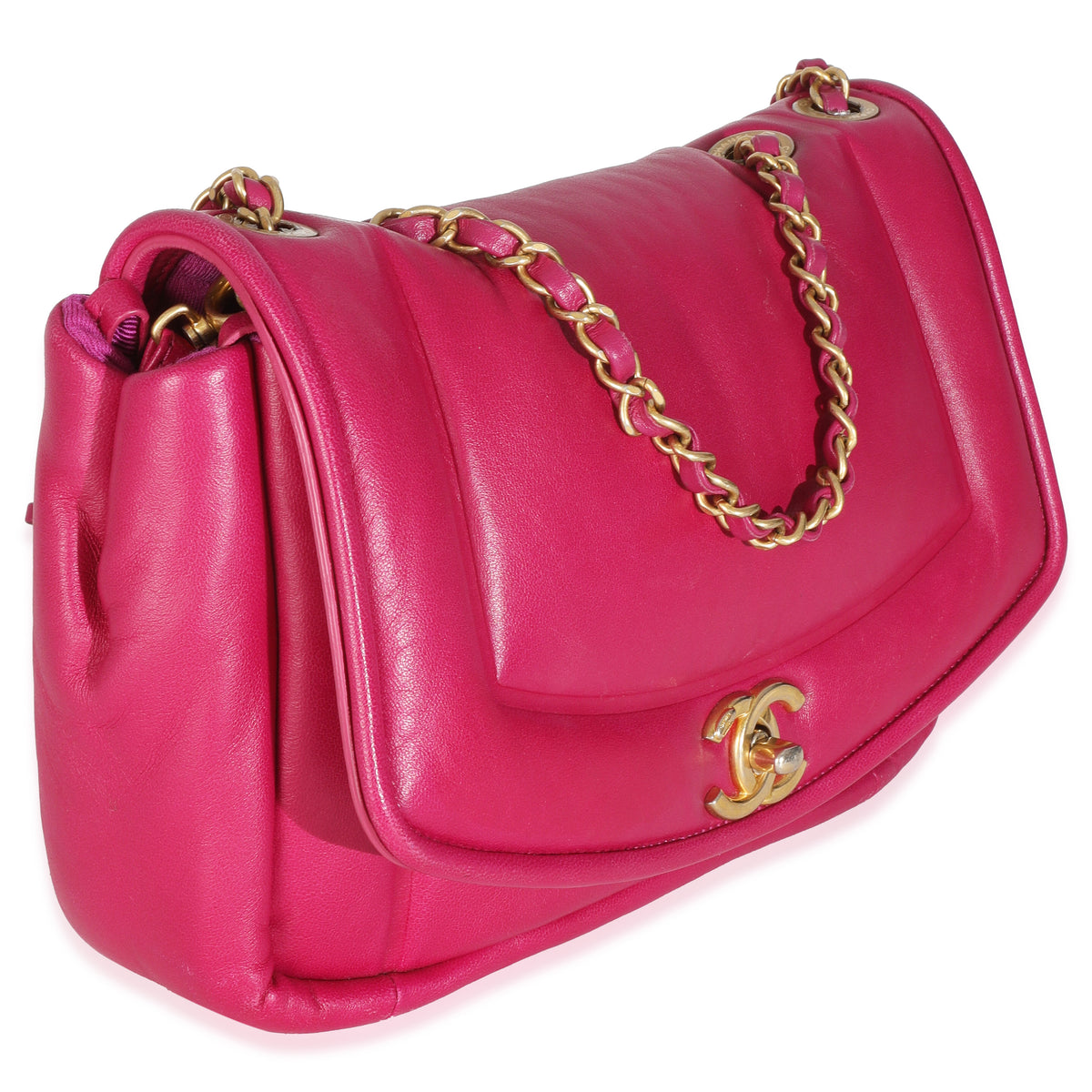 Dark Pink Lambskin Medium Simply Flap Bag