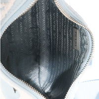 Celeste White Nylon Drill Logo Embroidered Re-Edition 2005 Bag