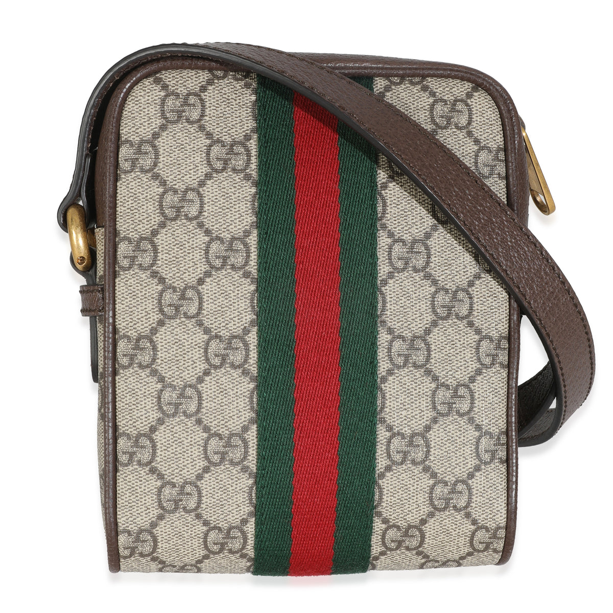 Brown GG Supreme Monogram Web Mini Ophidia Messenger