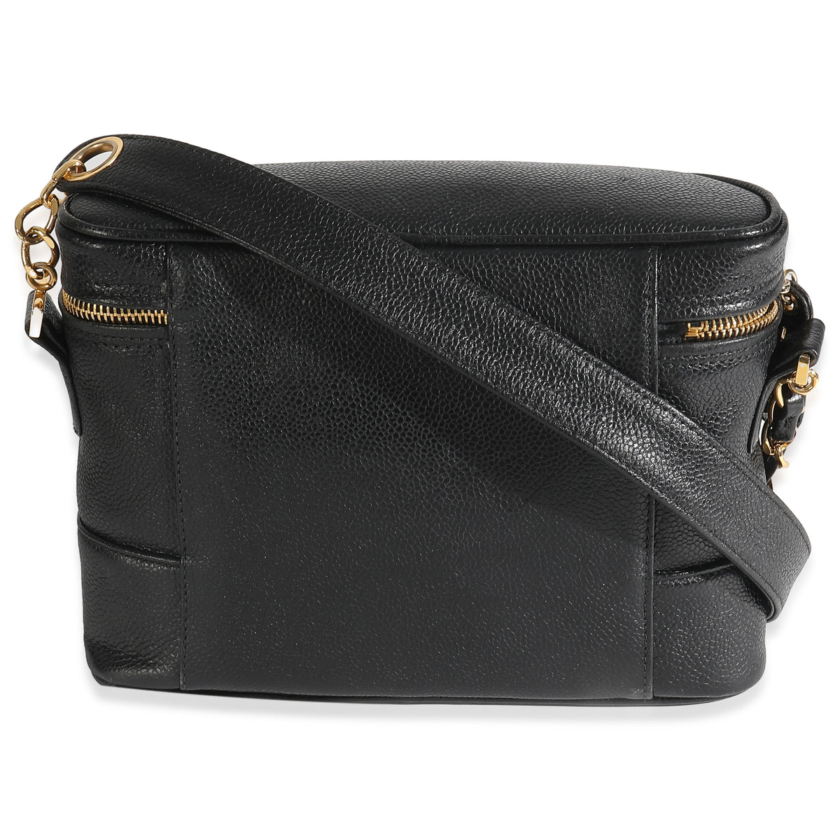 Vintage Black Caviar Triple CC Crossbody Handbag