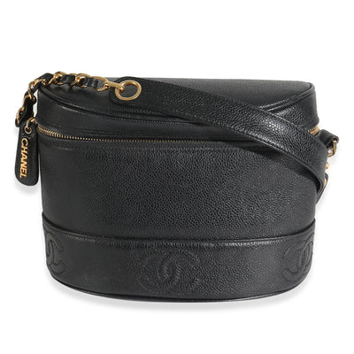 Vintage Black Caviar Triple CC Crossbody Handbag