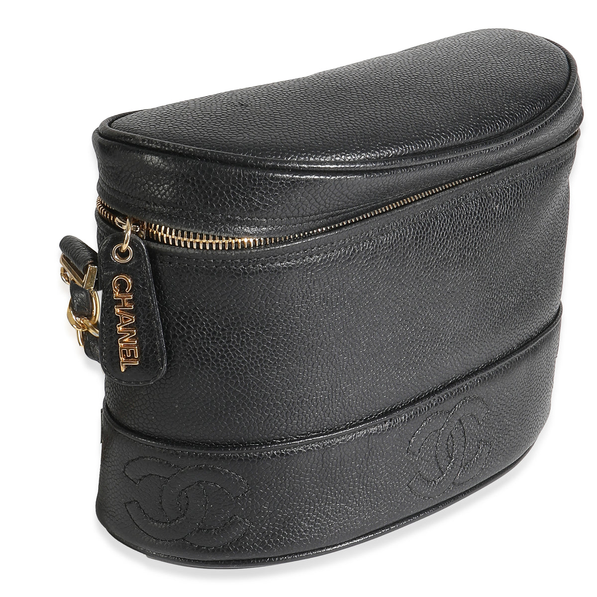 Vintage Black Caviar Triple CC Crossbody Handbag