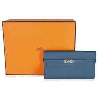 Deep Bleu Vert Bosphore Verso Epsom Kelly Wallet PHW