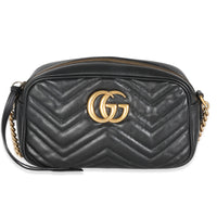 Black Matelasse Calfskin Small GG Marmont Camera Bag