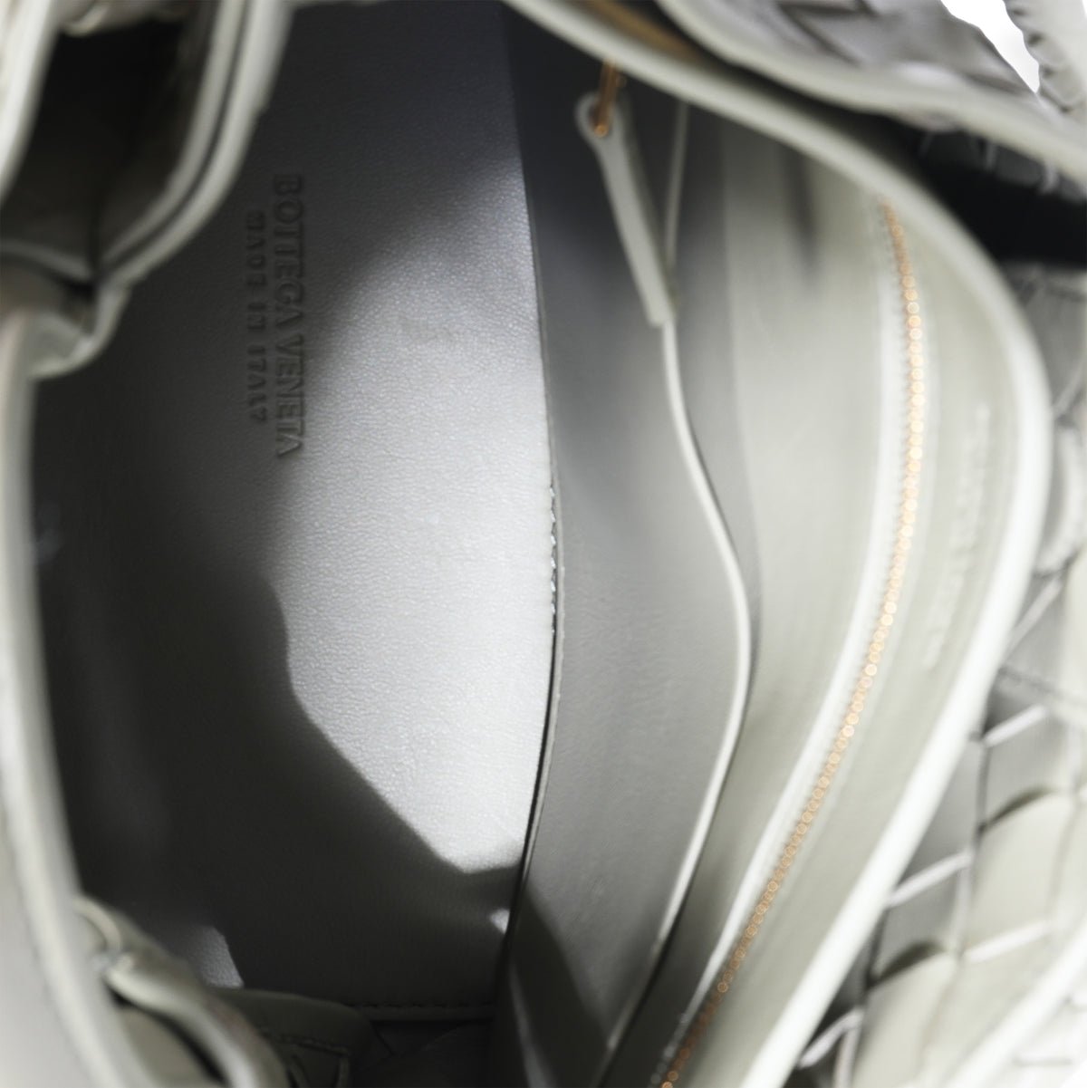 Travertine Nappa Intrecciato Small Andiamo Bag