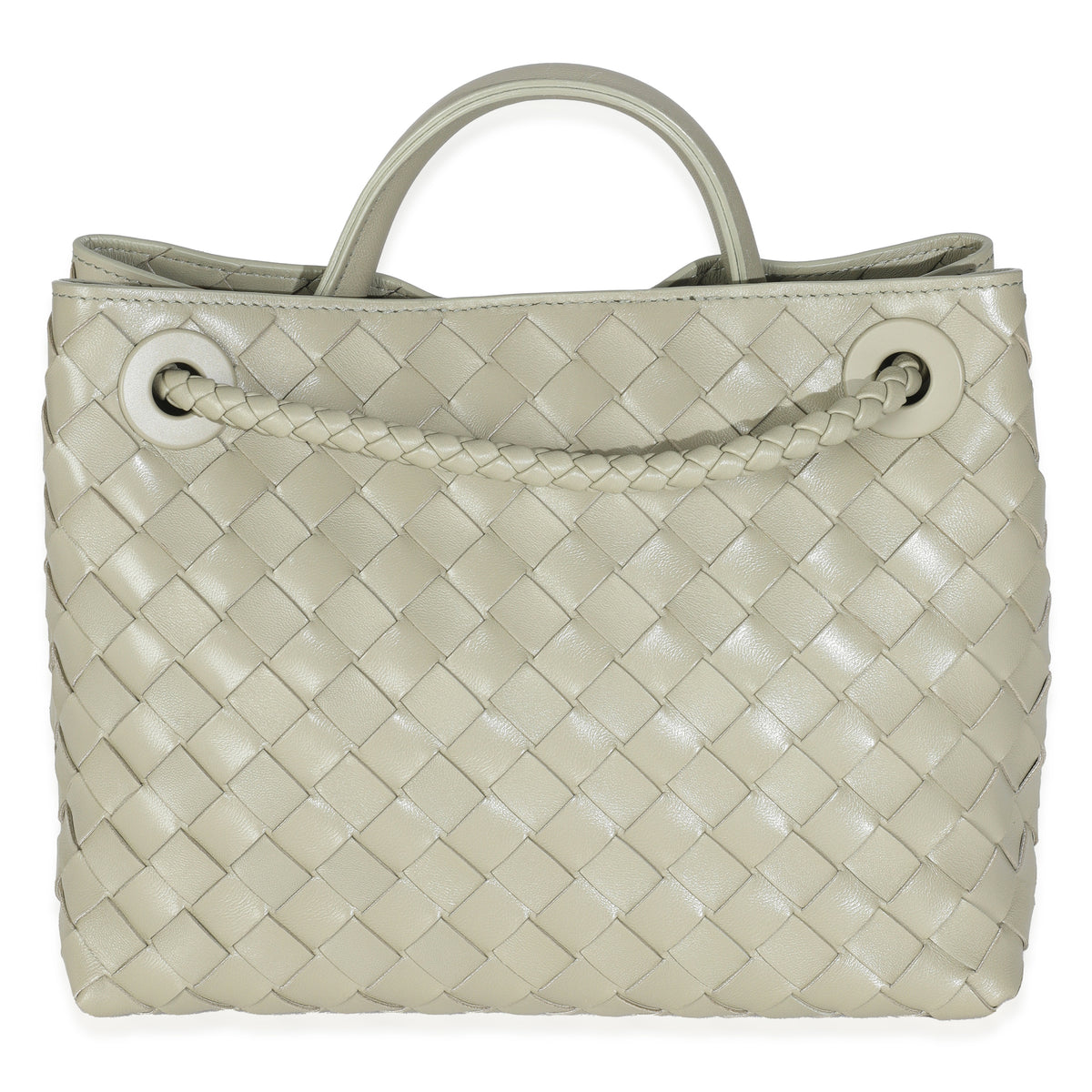 Travertine Nappa Intrecciato Small Andiamo Bag