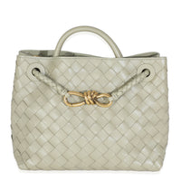 Travertine Nappa Intrecciato Small Andiamo Bag