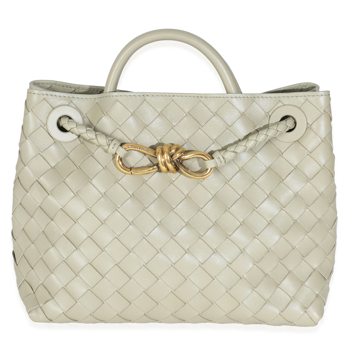 Travertine Nappa Intrecciato Small Andiamo Bag