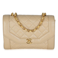 24K Vintage Beige Quilted Lambskin Bijoux Flap Bag