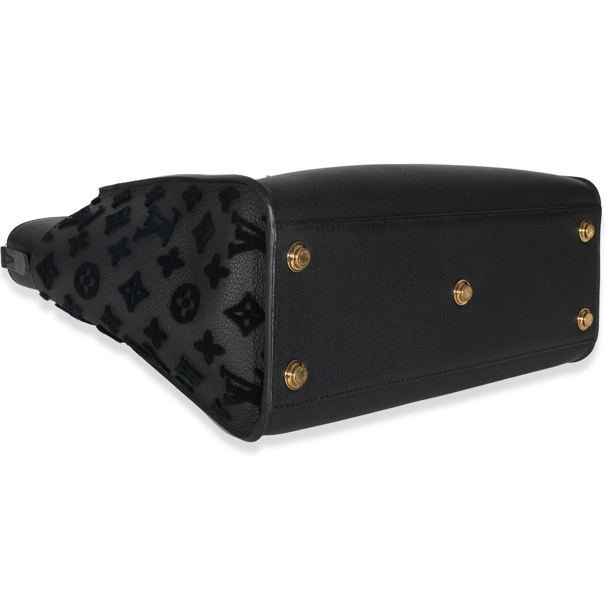 Black Calfskin Monogram Tufting On My Side MM