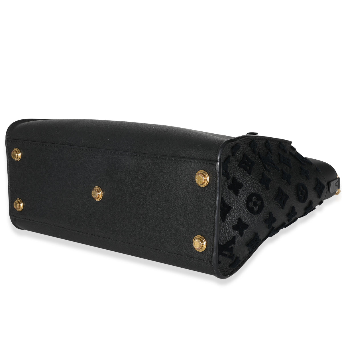 Black Calfskin Monogram Tufting On My Side MM