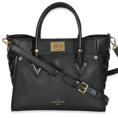 Black Calfskin Monogram Tufting On My Side MM