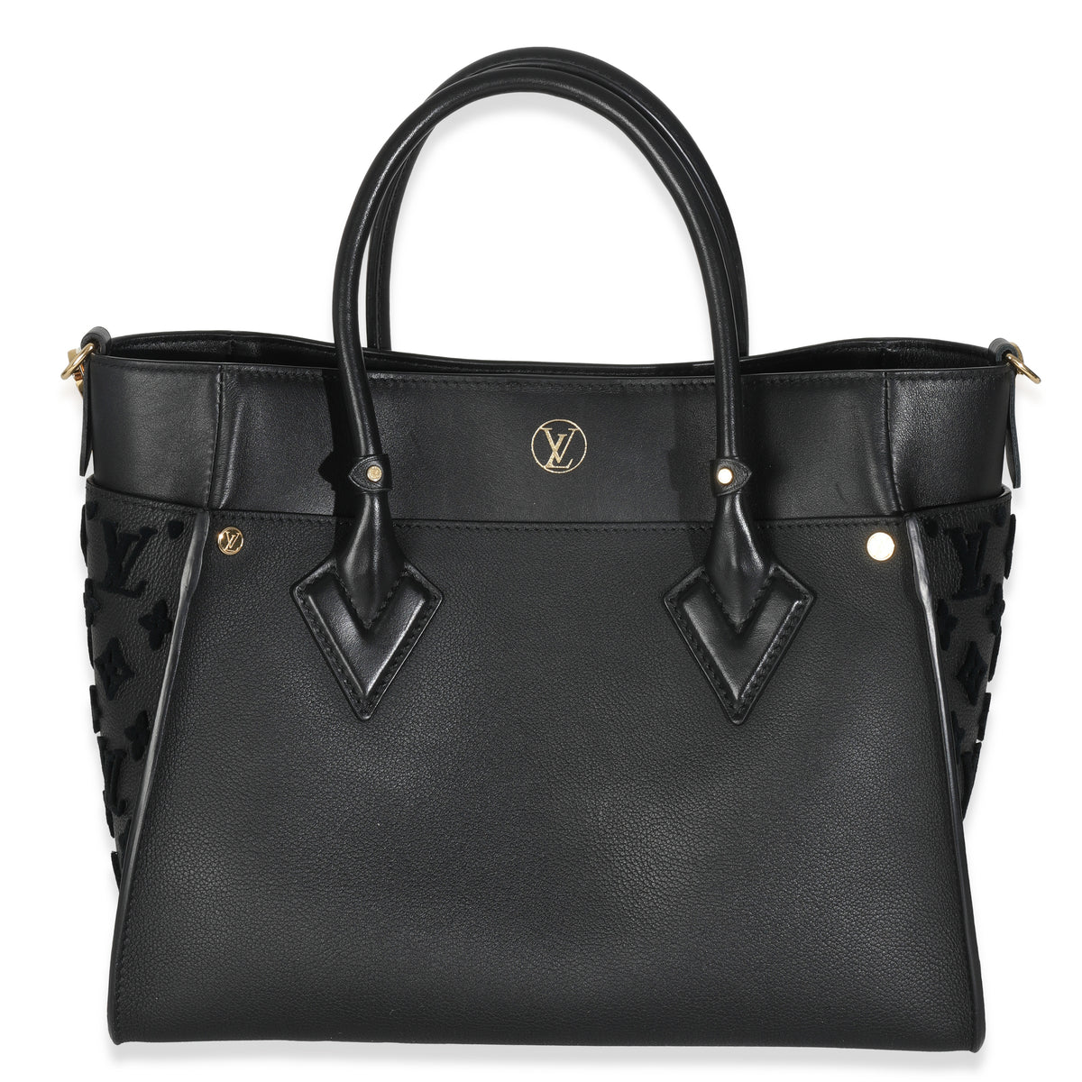 Black Calfskin Monogram Tufting On My Side MM