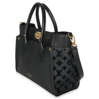 Black Calfskin Monogram Tufting On My Side MM