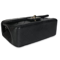 Black Quilted Lambskin Mini Rectangular Flap Bag