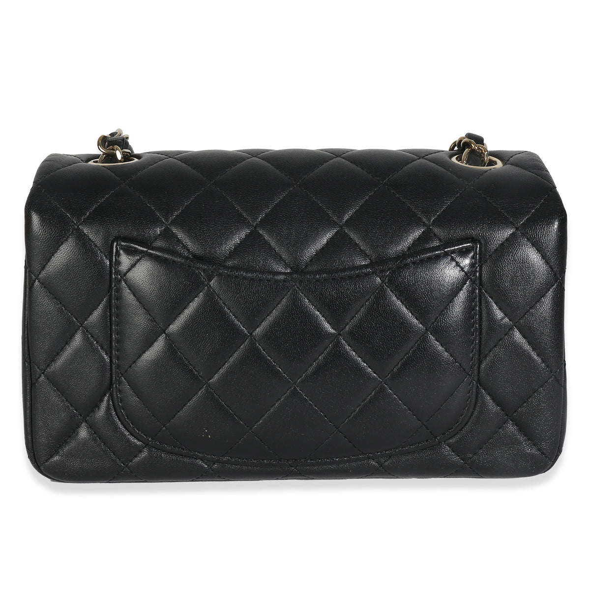 Black Quilted Lambskin Mini Rectangular Flap Bag