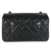 Black Quilted Lambskin Mini Rectangular Flap Bag