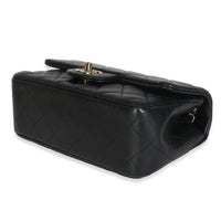 Black Quilted Lambskin Mini Rectangular Flap Bag