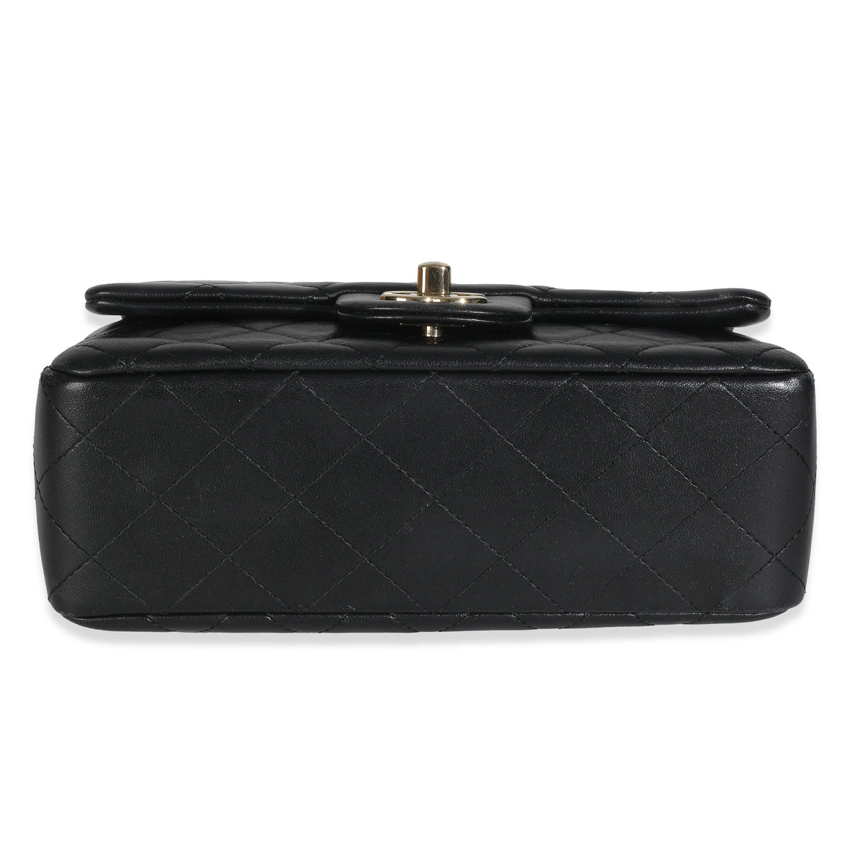 Black Quilted Lambskin Mini Rectangular Flap Bag
