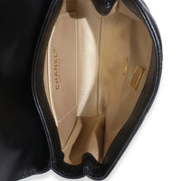 Black Quilted Lambskin Small CC Crystal Logo Chain Flap Bag