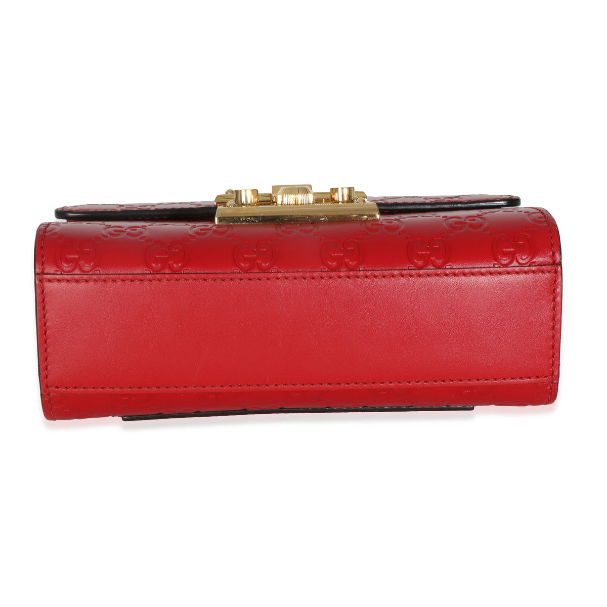 Red Guccissima Small Padlock Shoulder Bag