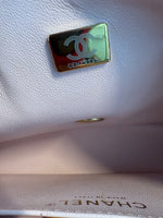 Light Pink Quilted Lambskin Small Metal Top Handle Flap Bag