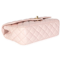 Light Pink Quilted Lambskin Small Metal Top Handle Flap Bag