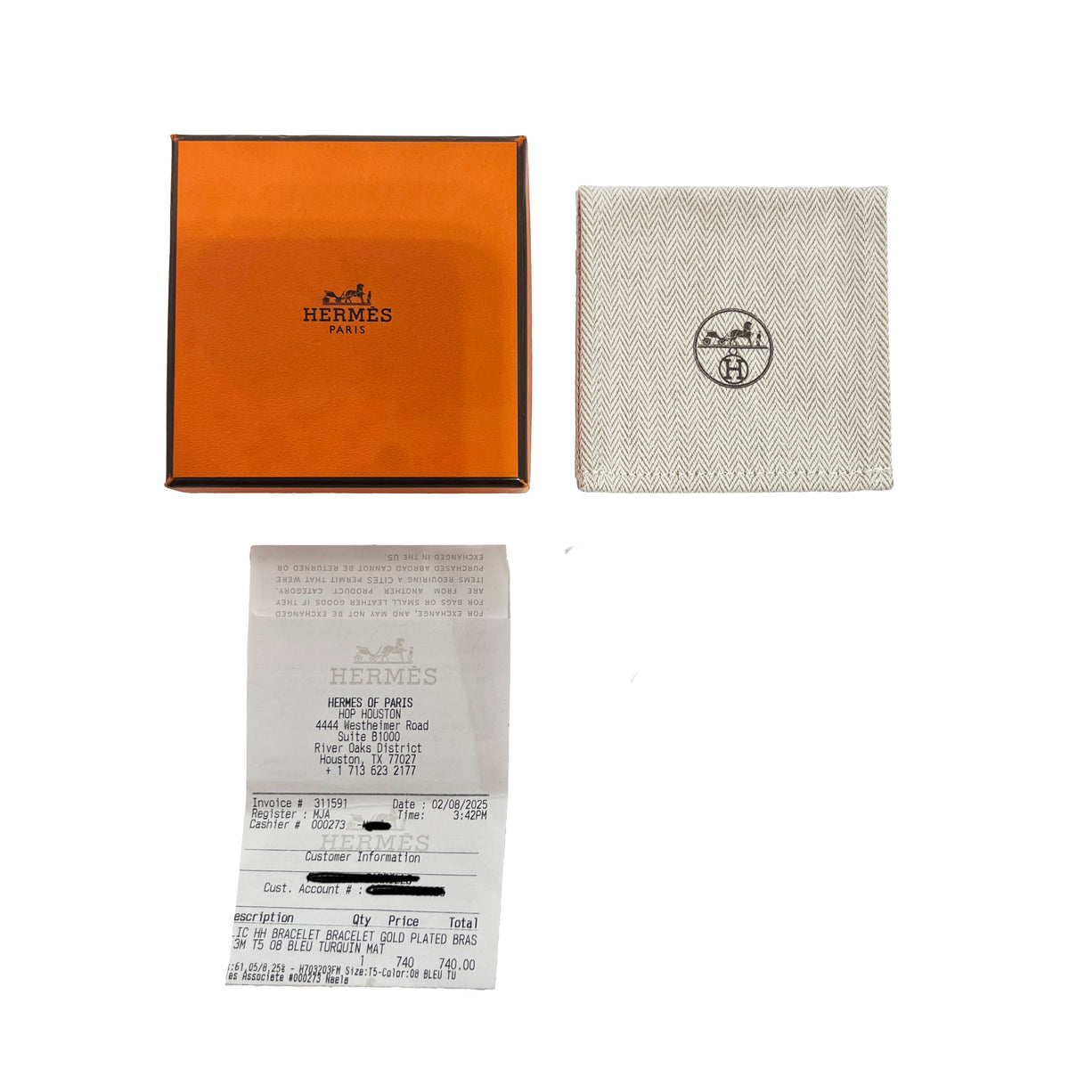 Gold-Plated  Clic HH In Bleu Turquin Mat Bracelet