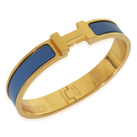 Gold-Plated  Clic HH In Bleu Turquin Mat Bracelet