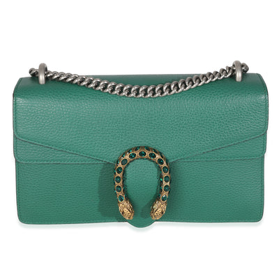Emerald Pebbled Calfskin Small Dionysus Shoulder Bag