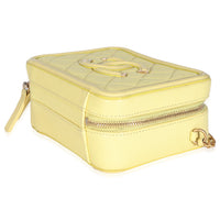 Yellow Quilted Caviar Small CC Filigree Vanity Case