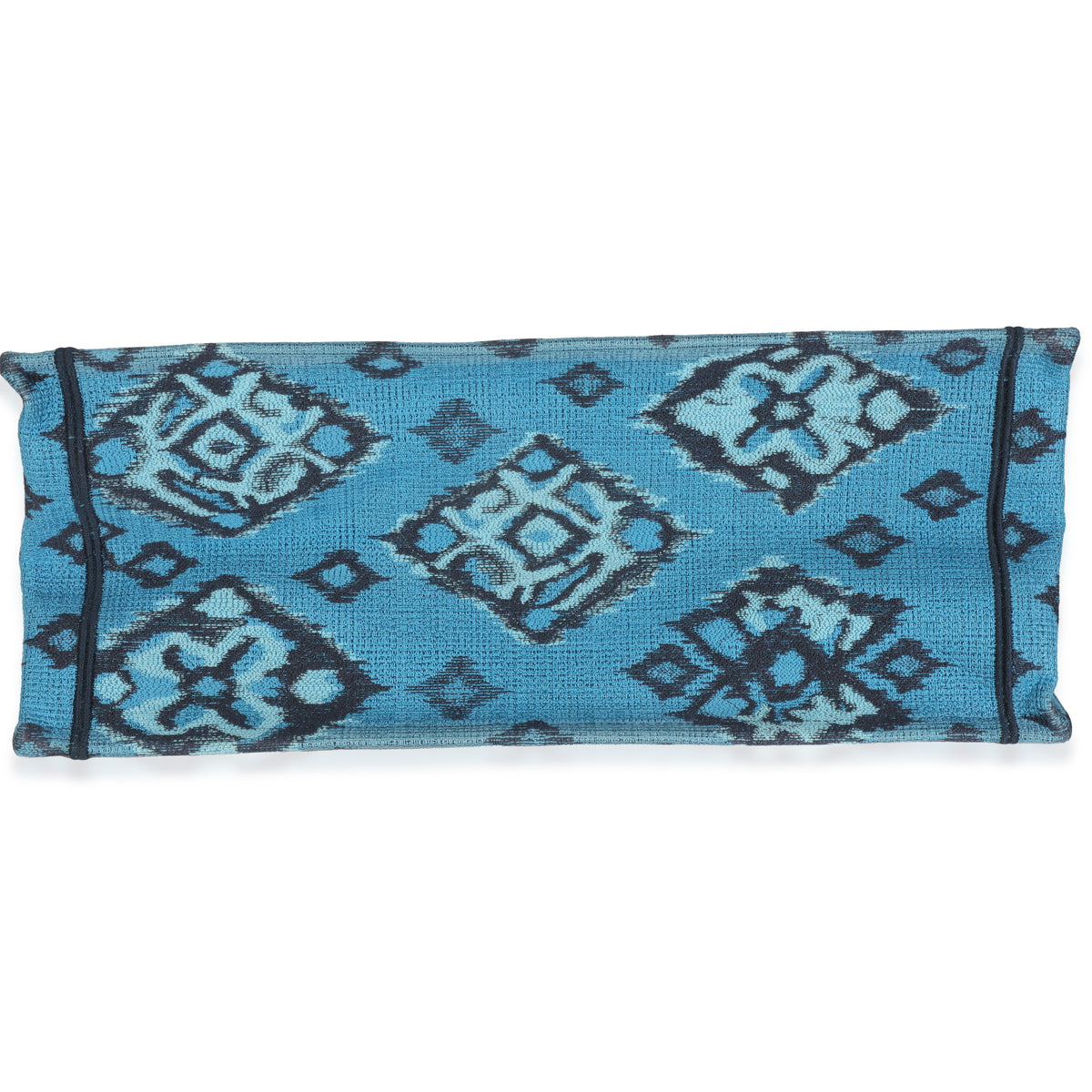 Blue Canvas Embroidered Palm Tree Toile De Jouy Large Book Tote