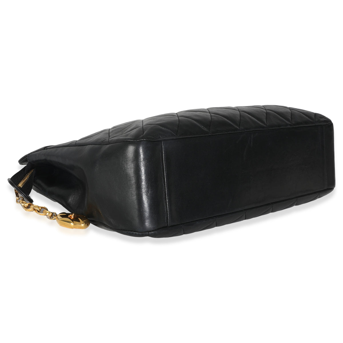Vintage Black Quilted Lambskin Matelasse Chain Shoulder Bag
