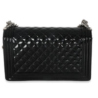 Black Quilted Patent New Medium Boy Bag