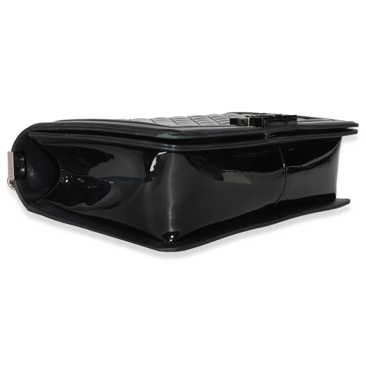 Black Quilted Patent New Medium Boy Bag