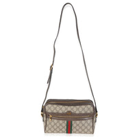 Beige GG Canvas Small Ophidia Shoulder Bag