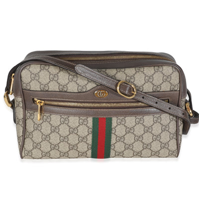 Beige GG Canvas Small Ophidia Shoulder Bag