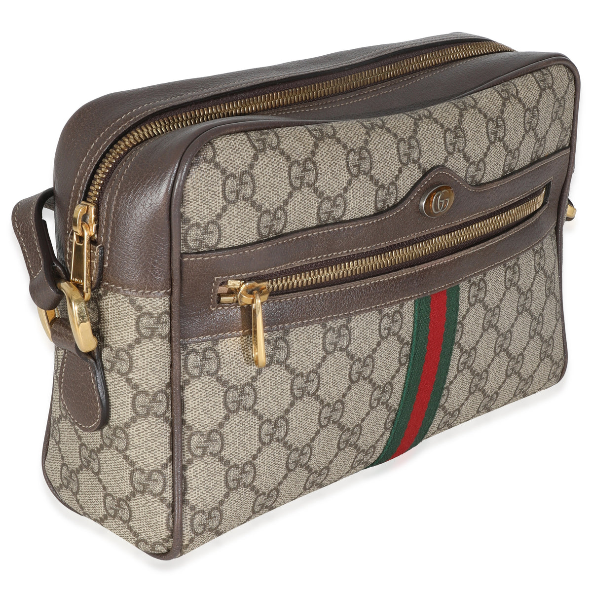 Beige GG Canvas Small Ophidia Shoulder Bag